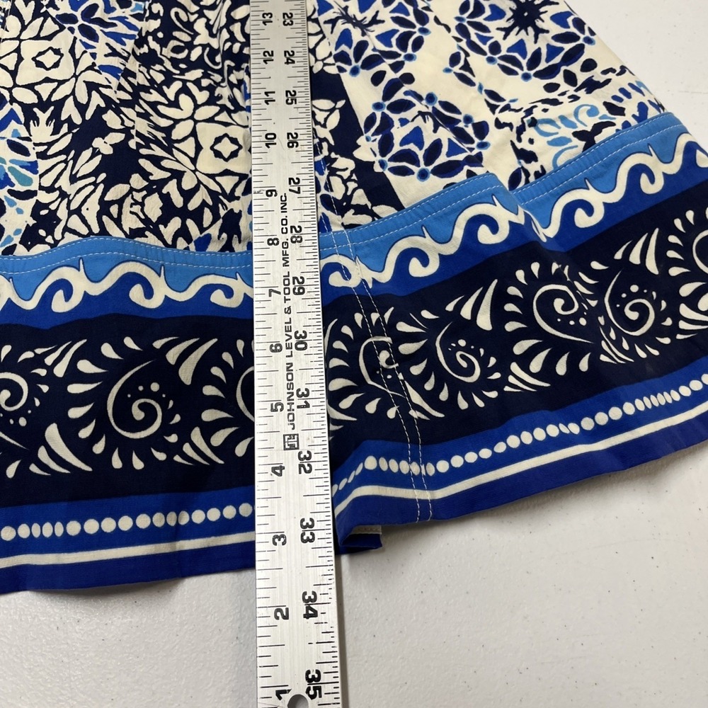 Avec Les Filles Dress Blue Tile Print Mini Fitted Size 8 Coquette Wedding Guest - Picture 6 of 15